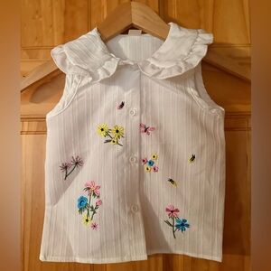 Girls Button Up Blouse Size 100 (3-4 YRS)